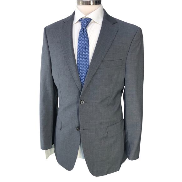 Ralph Lauren Mens Size 38R Suit 2 Piece Drop 6 Micro Check Gray Stretch 2 Button - Picture 2 of 16